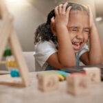 child cries during math